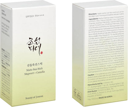 Beauty of Joseon Matte Sun Stick : Mugwort+Camelia (SPF 50+ PA++++)